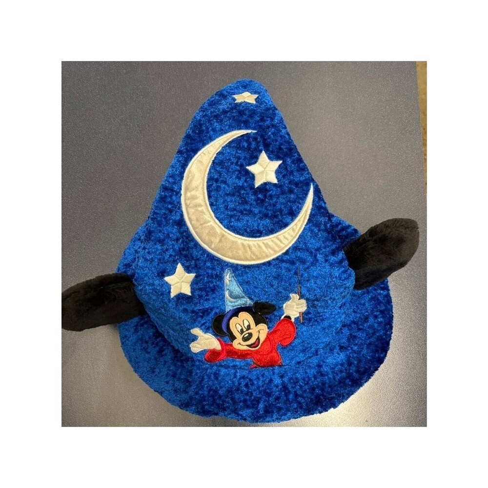 Vintage Walt Disney World Mickey Mouse Fantasia Sorcerer Wizard Hat Blue W/ Ears